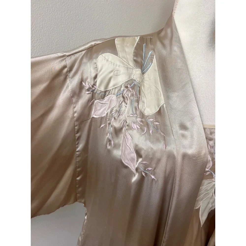 Vintage Champagne Natori nightgown peignoir and robe set Y2K size petite